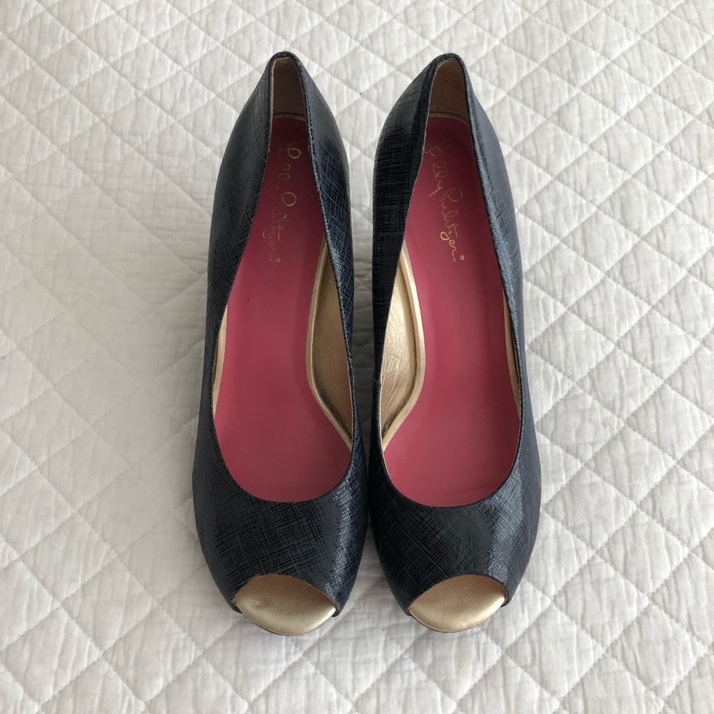 Lilly Pulitzer Navy Wedges